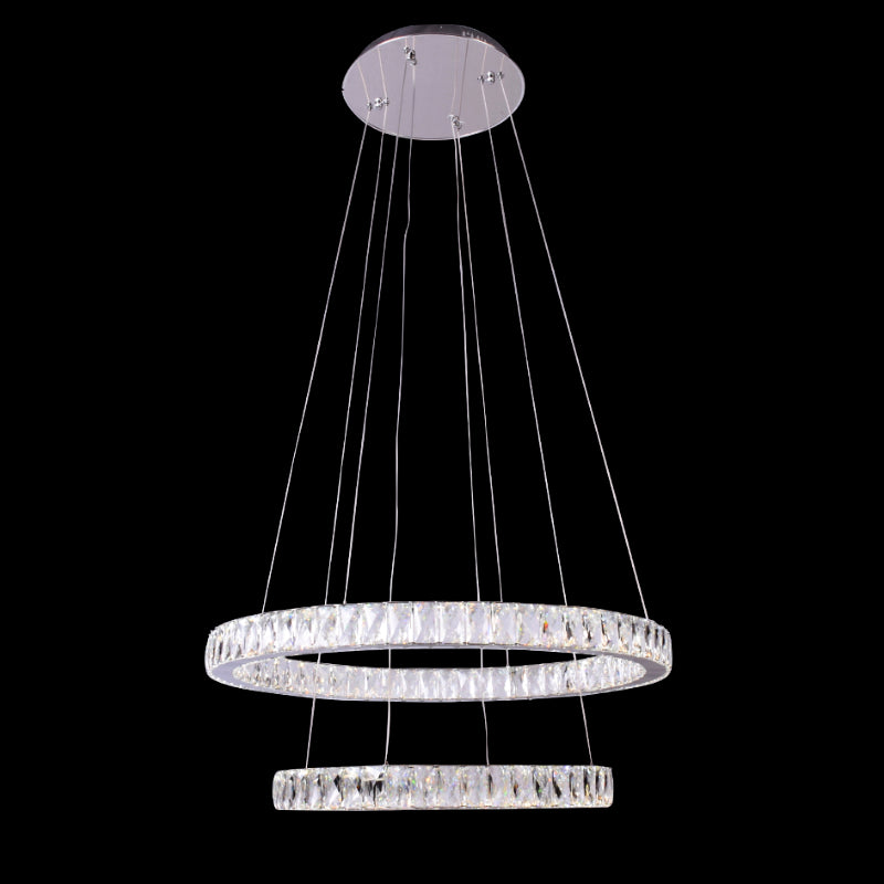 Free Shipping on Gold LED Circular Pendant Crystal Modern Chandelier Ring  Light for Living Room｜Homary | Modern chandelier, Living room lighting, Led  chandelier